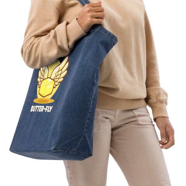 Butter-fly - Organic denim tote bag