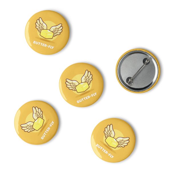 Butter-fly - Set of pin buttons 1.25"