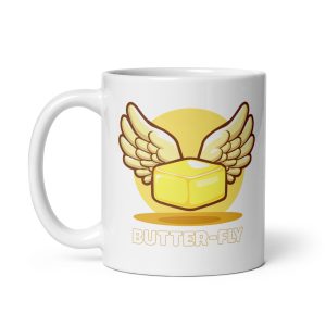 Butter-fly - White glossy mug