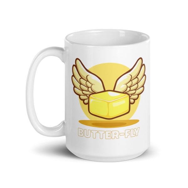 Butter-fly - White glossy mug