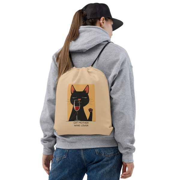 Cat Mother - Wine Lover - Drawstring bag