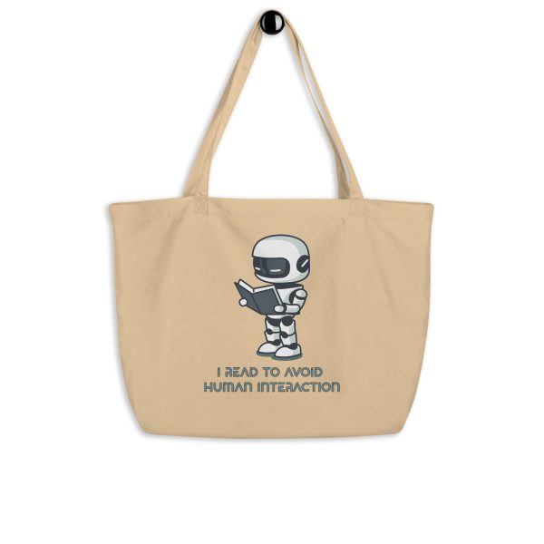 Introverted Android - Large organic tote bag