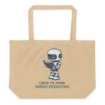 Introverted Android - Large organic tote bag