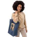 Cat Mother - Wine Lover - Organic denim tote bag