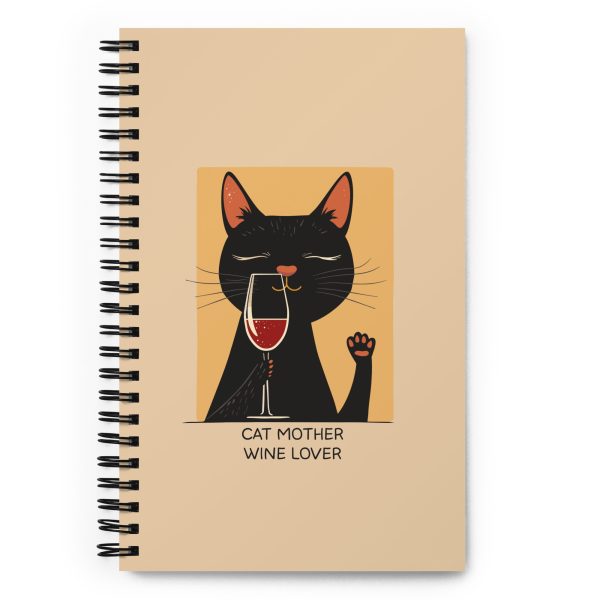 Cat Mother - Wine Lover - Spiral notebook