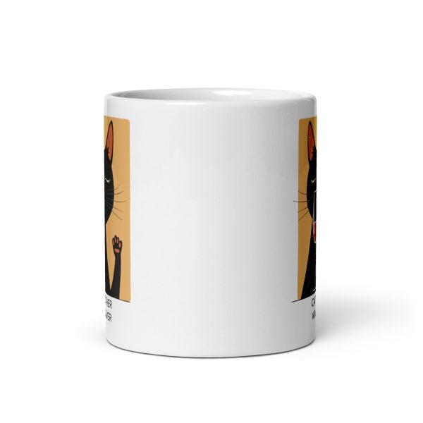 Cat Mother - Wine Lover - White glossy mug