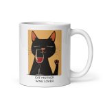 Cat Mother - Wine Lover - White glossy mug