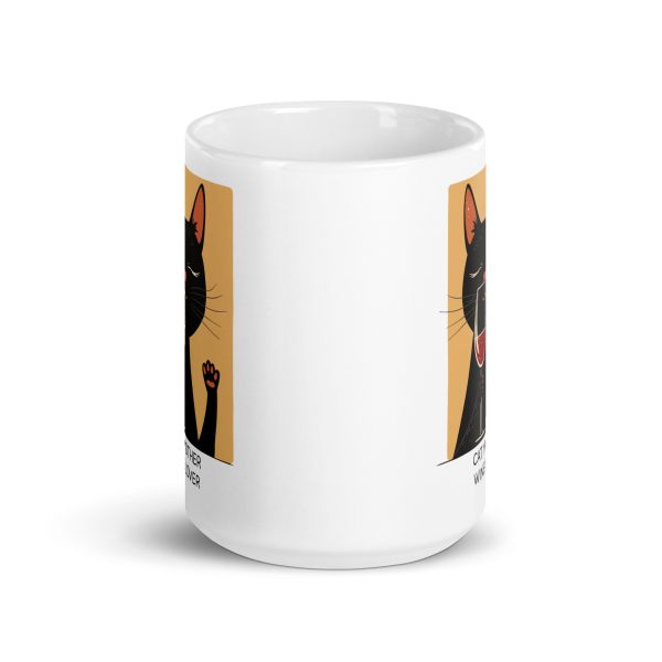 Cat Mother - Wine Lover - White glossy mug