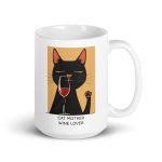 Cat Mother - Wine Lover - White glossy mug