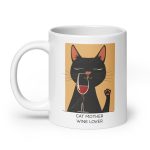 Cat Mother - Wine Lover - White glossy mug