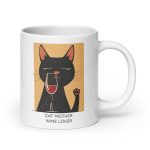 Cat Mother - Wine Lover - White glossy mug