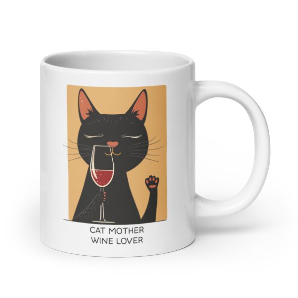 Cat Mother - Wine Lover - White glossy mug