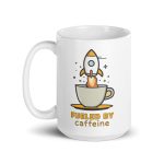 Fueled by Caffeine - White glossy mug