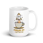 Fueled by Caffeine - White glossy mug