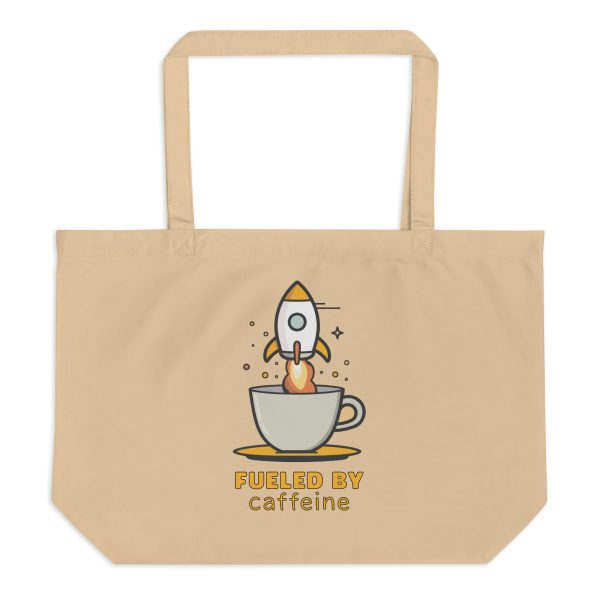 Fueled by Caffeine - Large organic tote bag