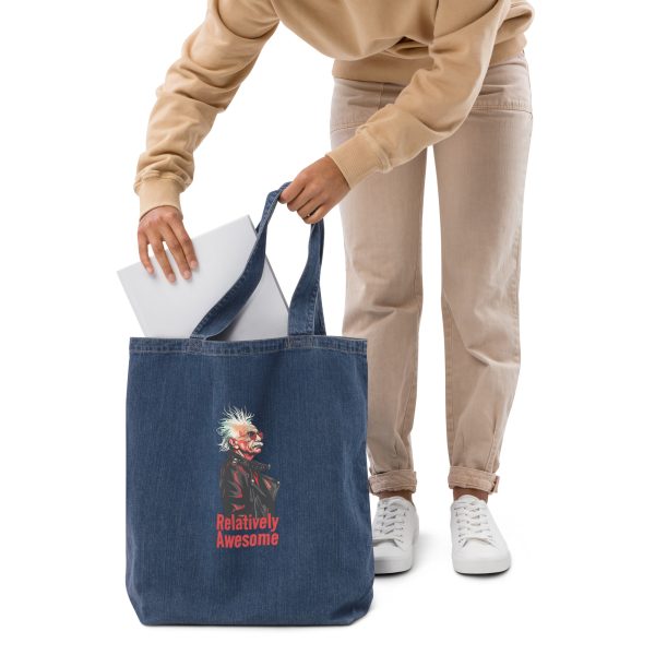 Relatively Awesome - Organic denim tote bag