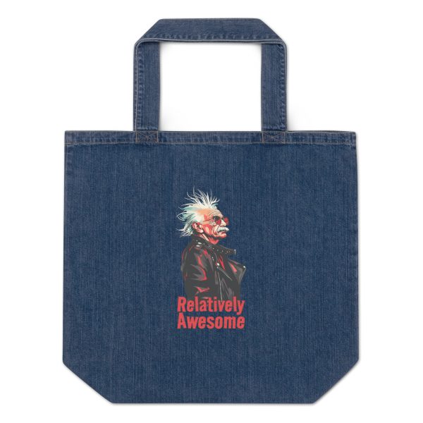 Relatively Awesome - Organic denim tote bag