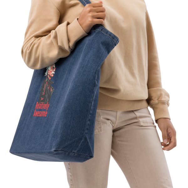 Relatively Awesome - Organic denim tote bag