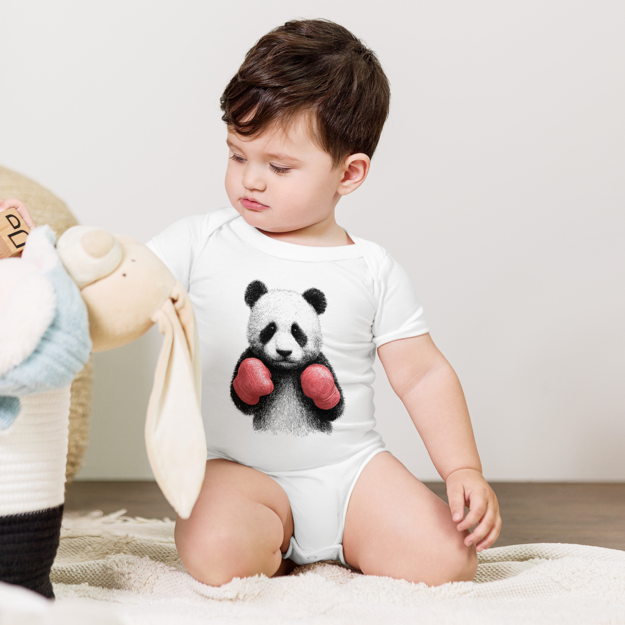 Boxing Panda - Baby short sleeve one piece