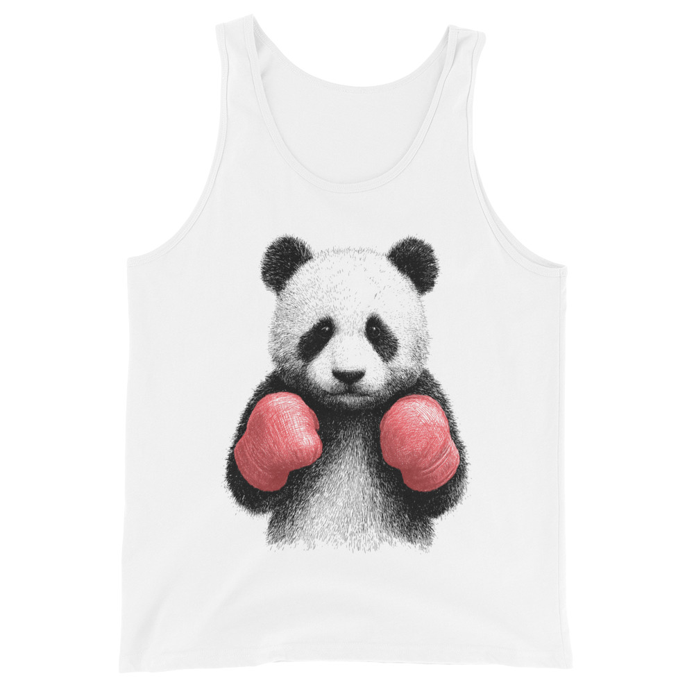 mens-staple-tank-top-white-front-6811fa071a55a.jpg Boxing Panda - Men's Tank Top
