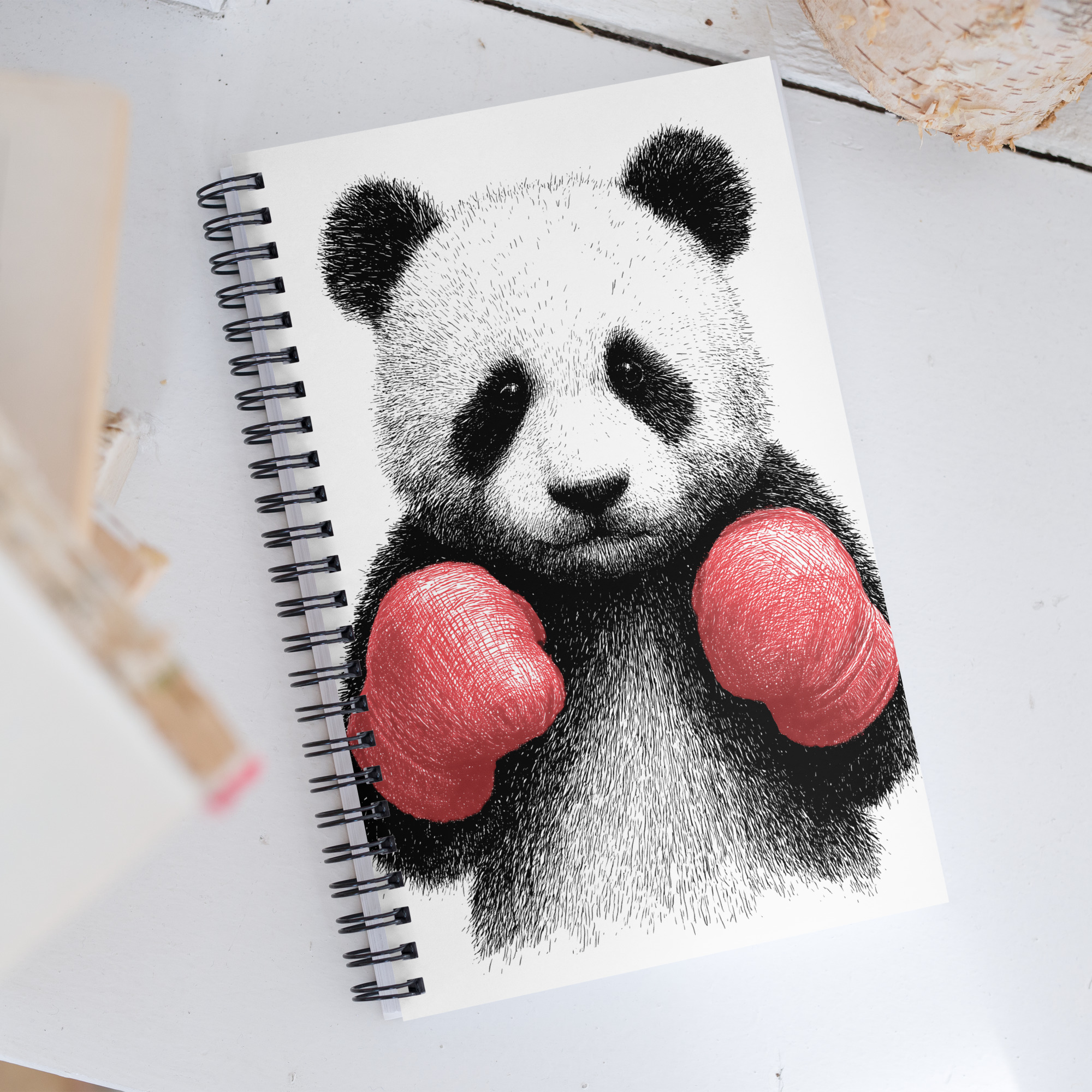 spiral-notebook-white-front-6811fca52235f.jpg Boxing Panda - Spiral notebook