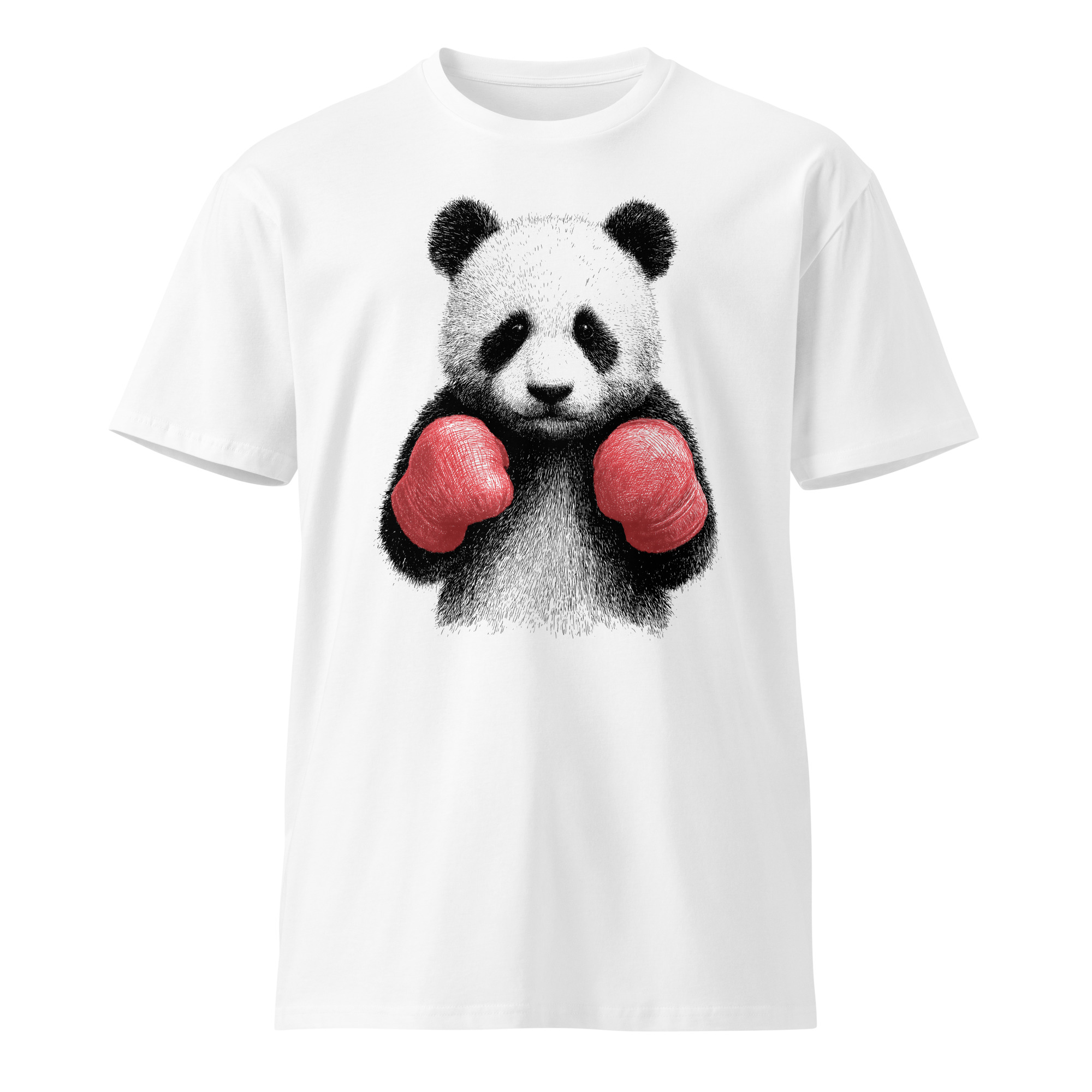 unisex-premium-t-shirt-white-front-6811f4ea3f3f9.jpg Boxing Panda - Premium t-shirt