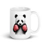 Boxing Panda - White glossy mug
